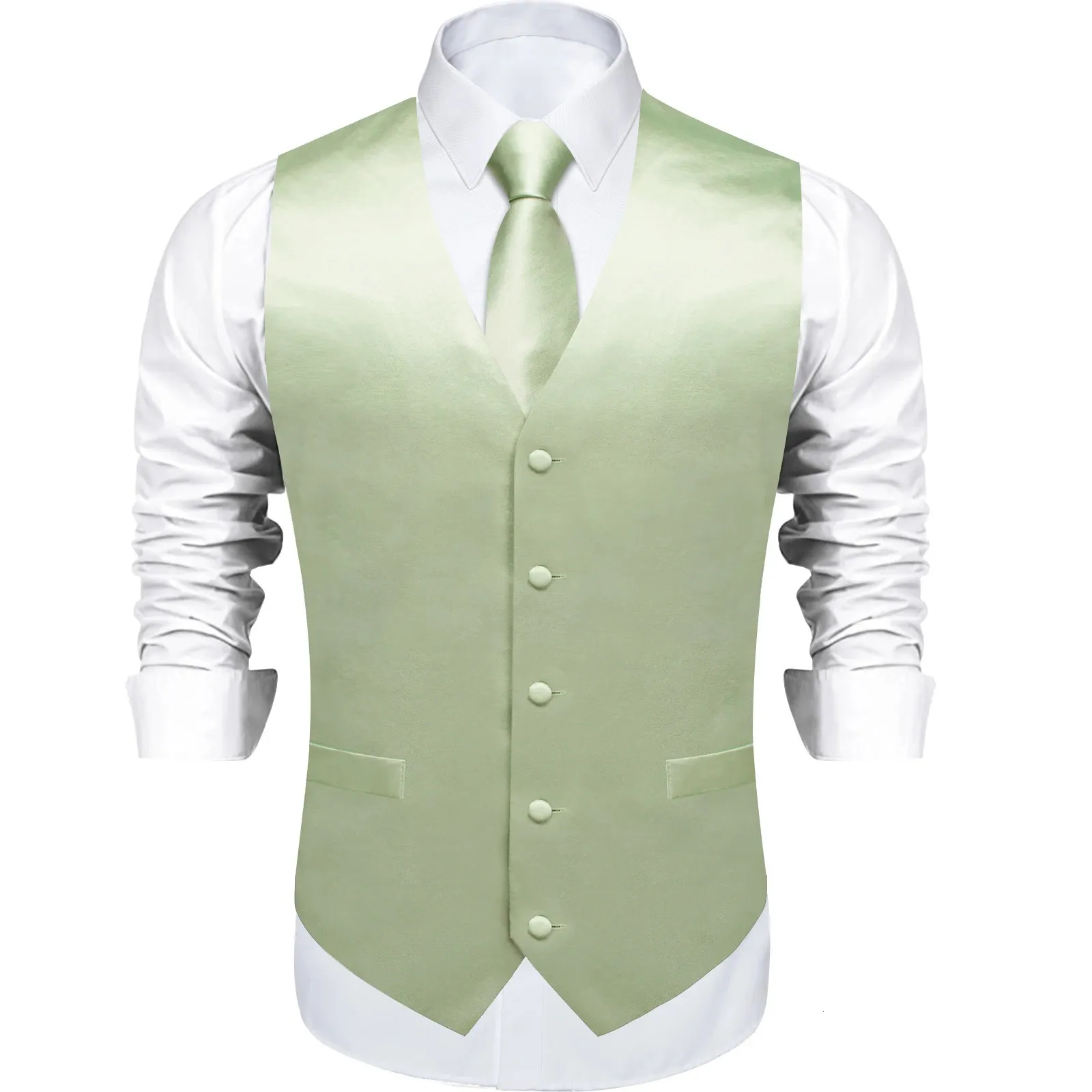 Satin Men's Suit Vest Business Formal Waistcoat Men