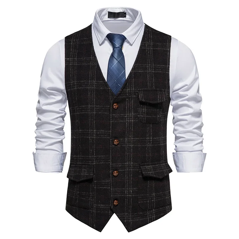 Men's Suit Vest Casual British Style Jacket Youth Slim Fit