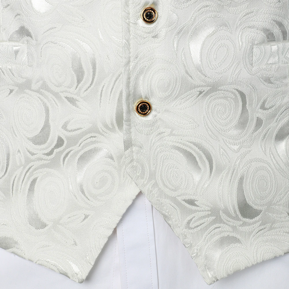 Men Suit Vest Coat Roses Pattern Bright Jacquard Fabric Casual Fashion Slim Fit Banquet Men Suit Vest Coat