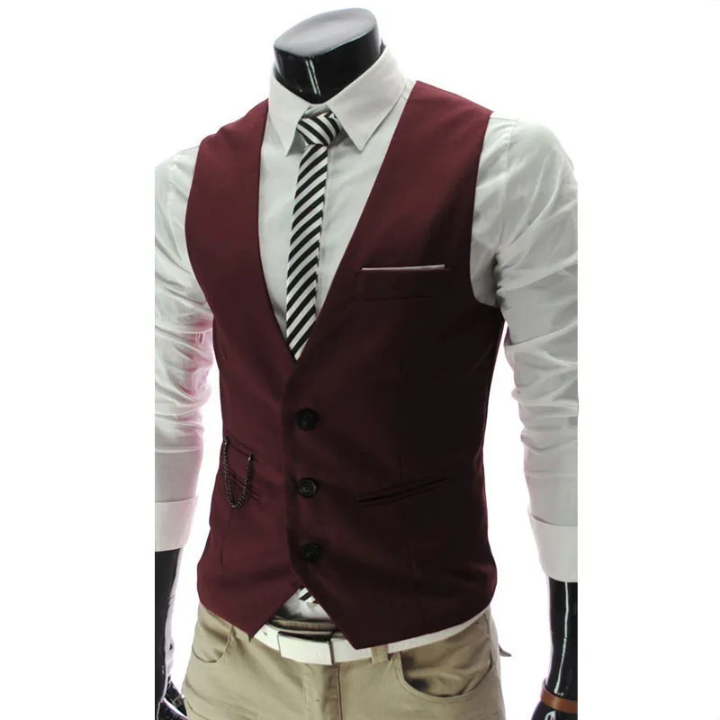 Men’s Dress Waistcoats Slim Fit Suit Gilet Sleeveless Business Formal Casual Vests