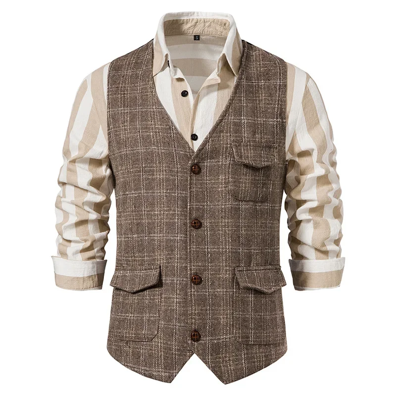 Men's Suit Vest Casual British Style Jacket Youth Slim Fit