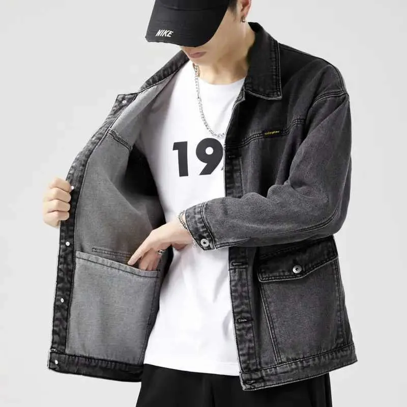Versatile Trend-Inspired Men’s Denim Jacket Workwear Style Outer Jacket