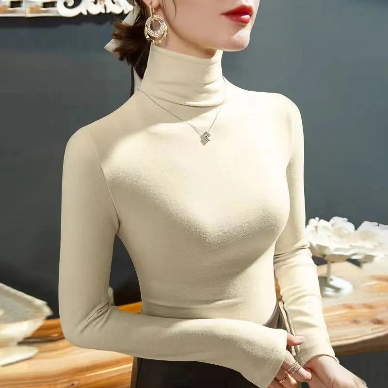 Women’s Stretch Turtleneck Long Sleeve Thermal Base Pullover