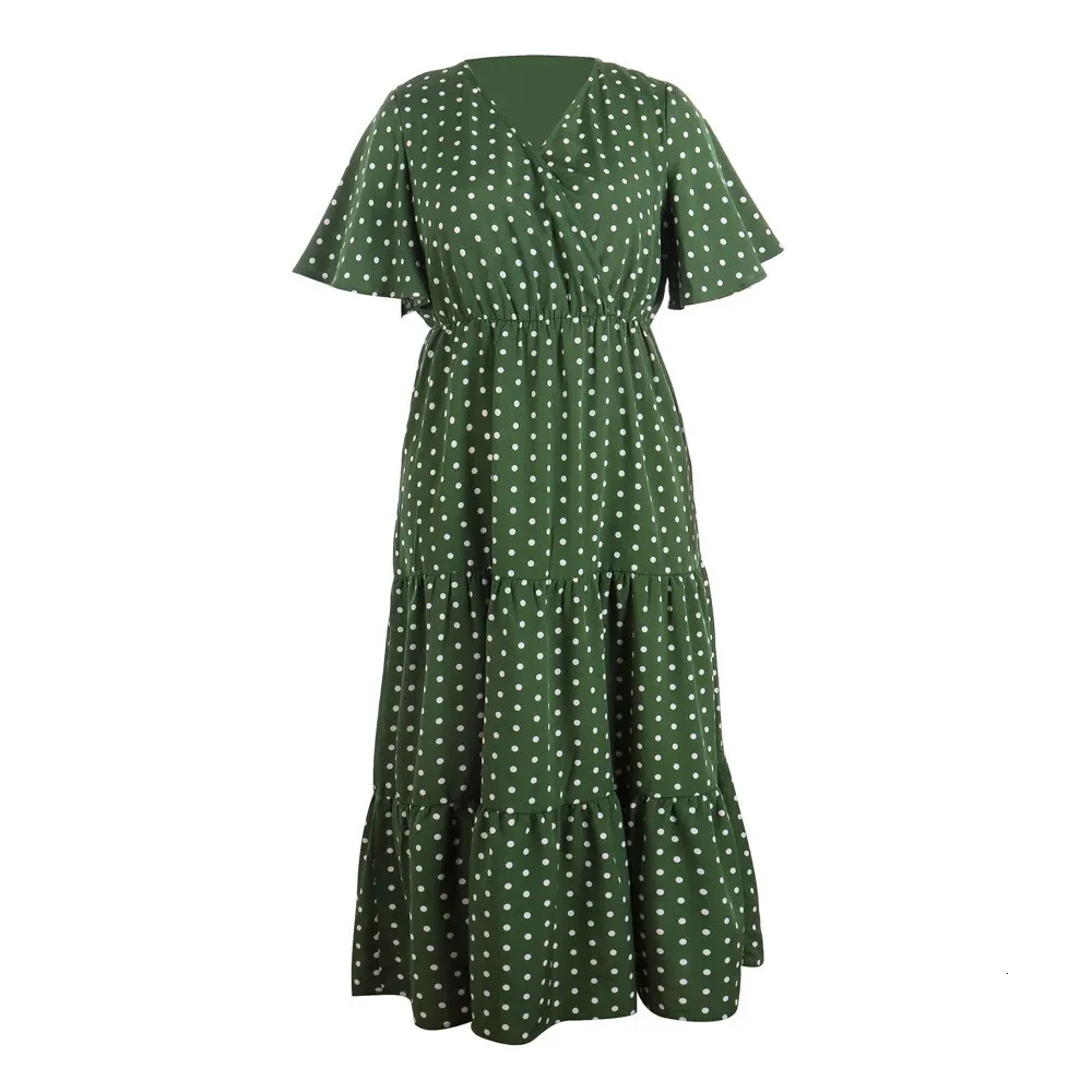 Plus Size Women V Neck Maxi Dress Ladies Beach Holiday