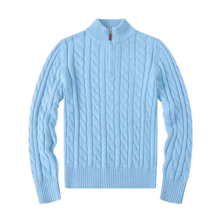 Men Sweater Casual Zipper Sweatshirt Long Pullovers Sweaters