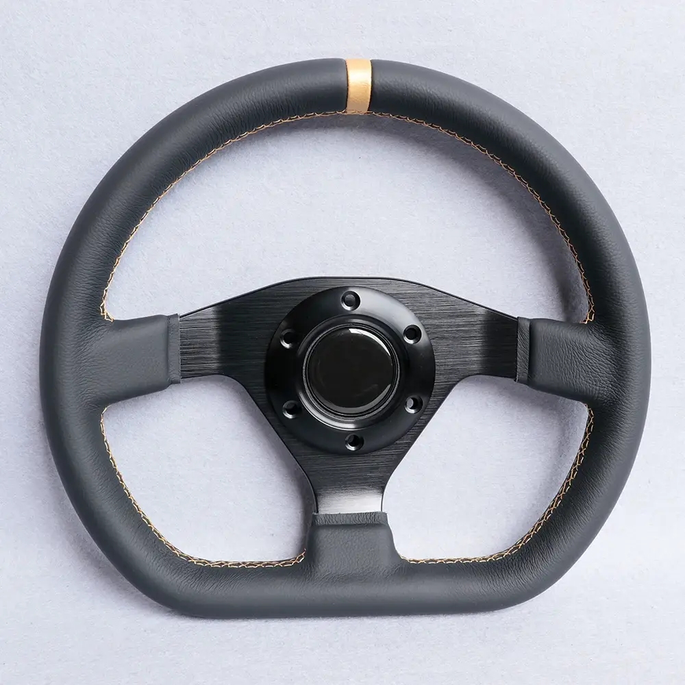 Steering Wheel Universal Flat Wheel D-Shaped Leather Racing Sports Steering Wheel Car Accessories Steering Wheel Universal Flat Wheel D-Shaped Leather Racing Sports Steering Wheel Car Accessories