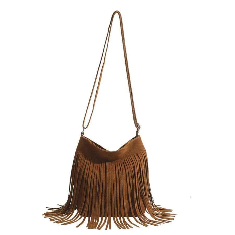 Bags Vintage Suede Tassel Crossbody Bags Women's  Versatile Shoulder Bag For Daily Travel