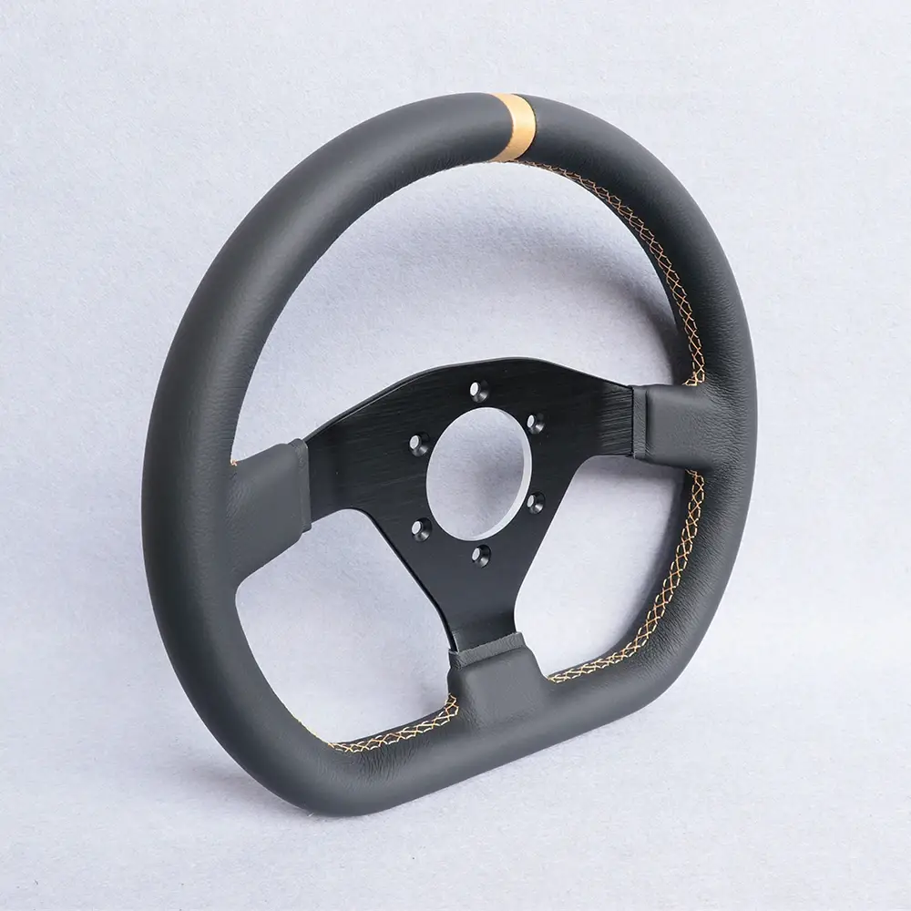 Steering Wheel Universal Flat Wheel D-Shaped Leather Racing Sports Steering Wheel Car Accessories Steering Wheel Universal Flat Wheel D-Shaped Leather Racing Sports Steering Wheel Car Accessories