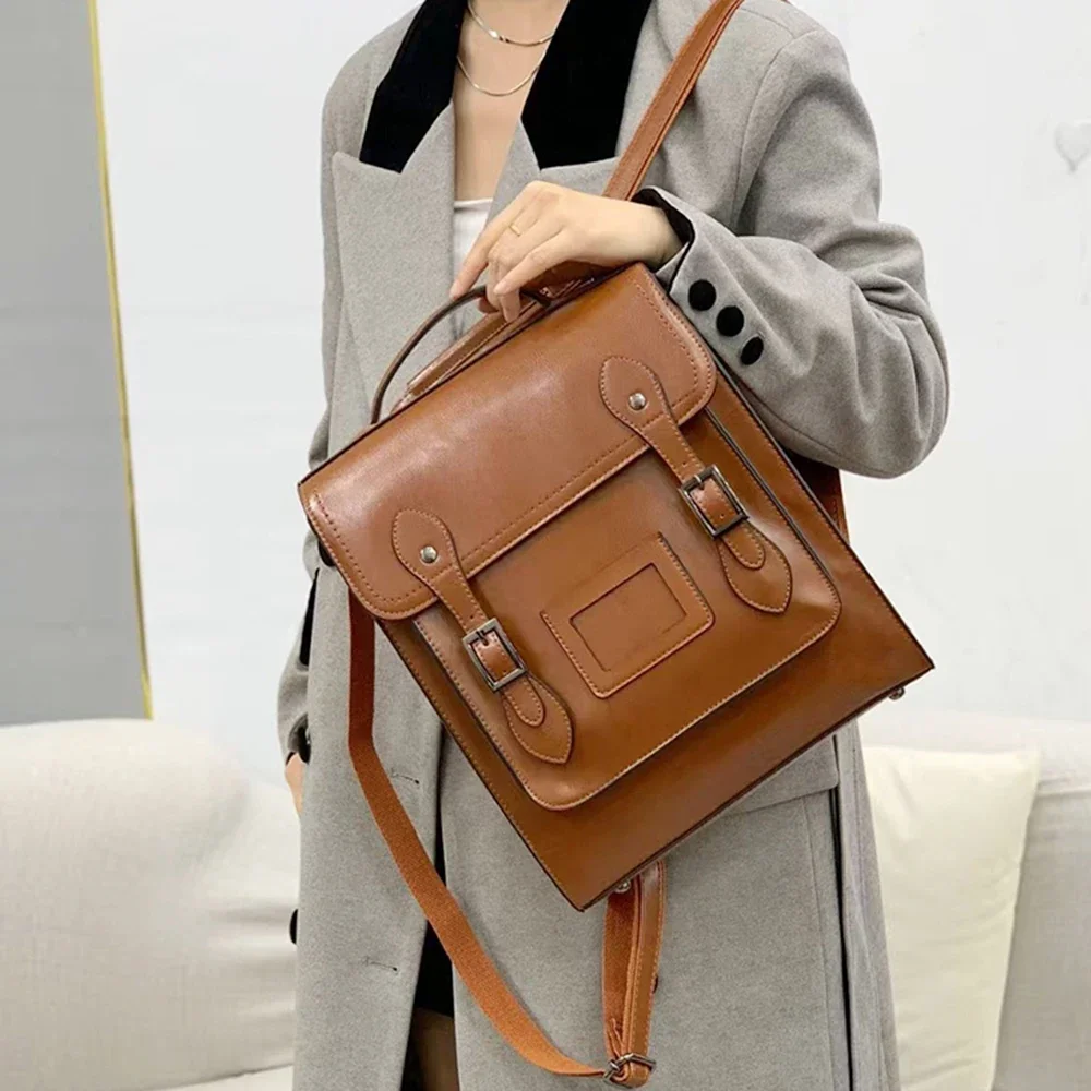 Women's Backpack Genuine Leather School Bag Laptop Messenger Bag Backpack