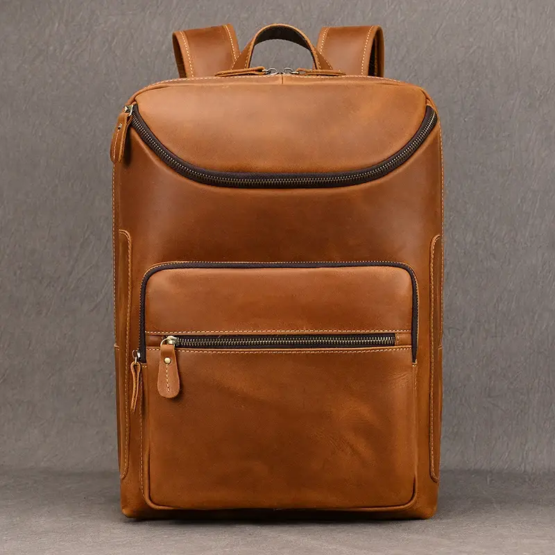 Fashion Genuine Leather Backpack Laptop Backpack Men Genuine Leather Men's Travel Backpack