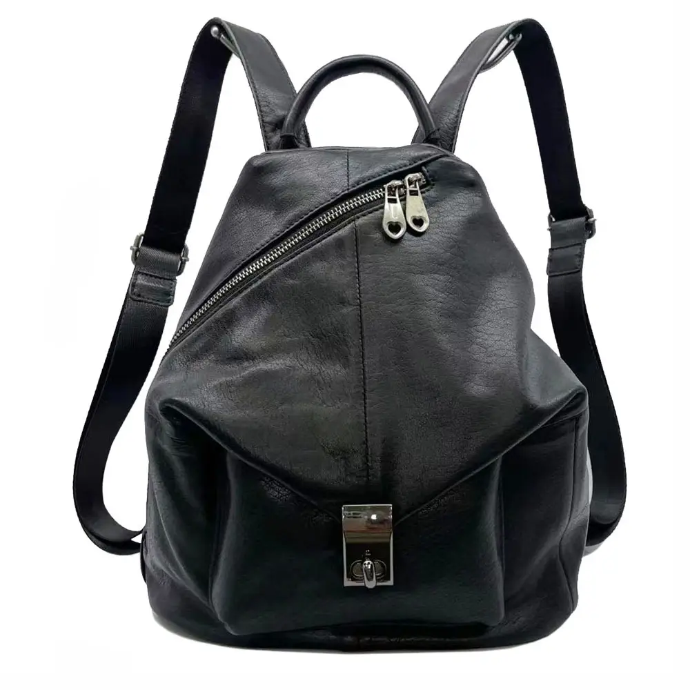 Fashionable Genuine Cowhide Women's Backpack Outdoor Travel Bag