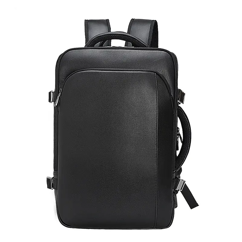 Men's Genuine Leather Backpack Large Capacity Travel Handbag Dual Use Business Backpack Men
