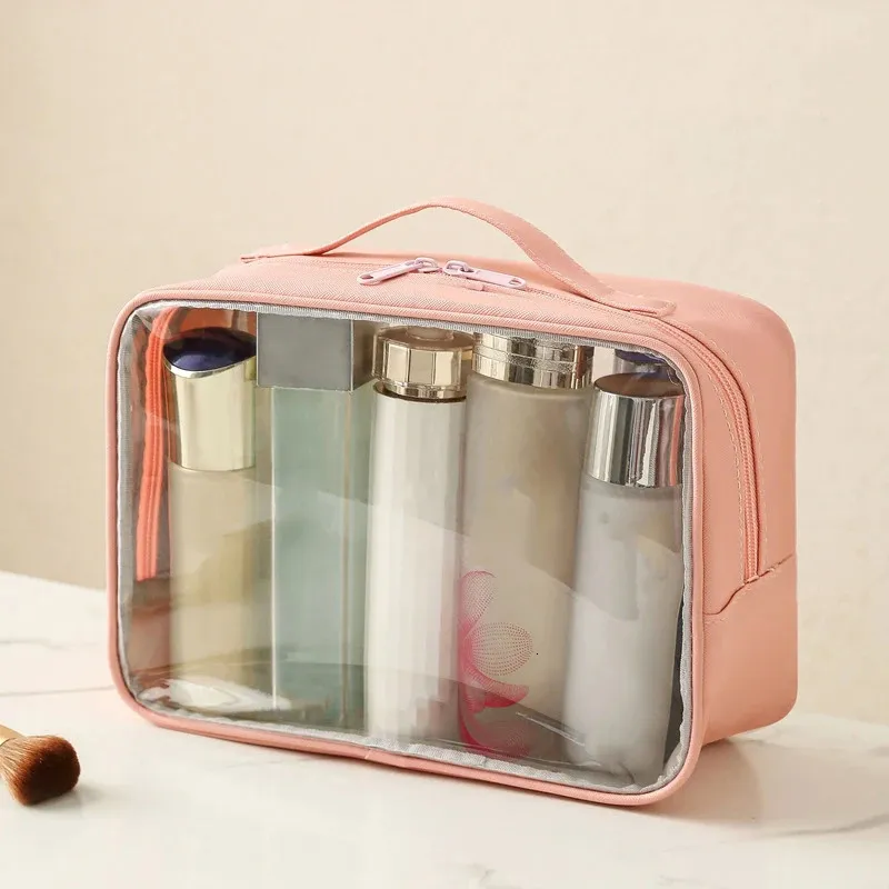PVC Transparent Cosmetic Female Portable Large Capacity Wash Bath Swimming Travel Multifunctional Makeup Bag