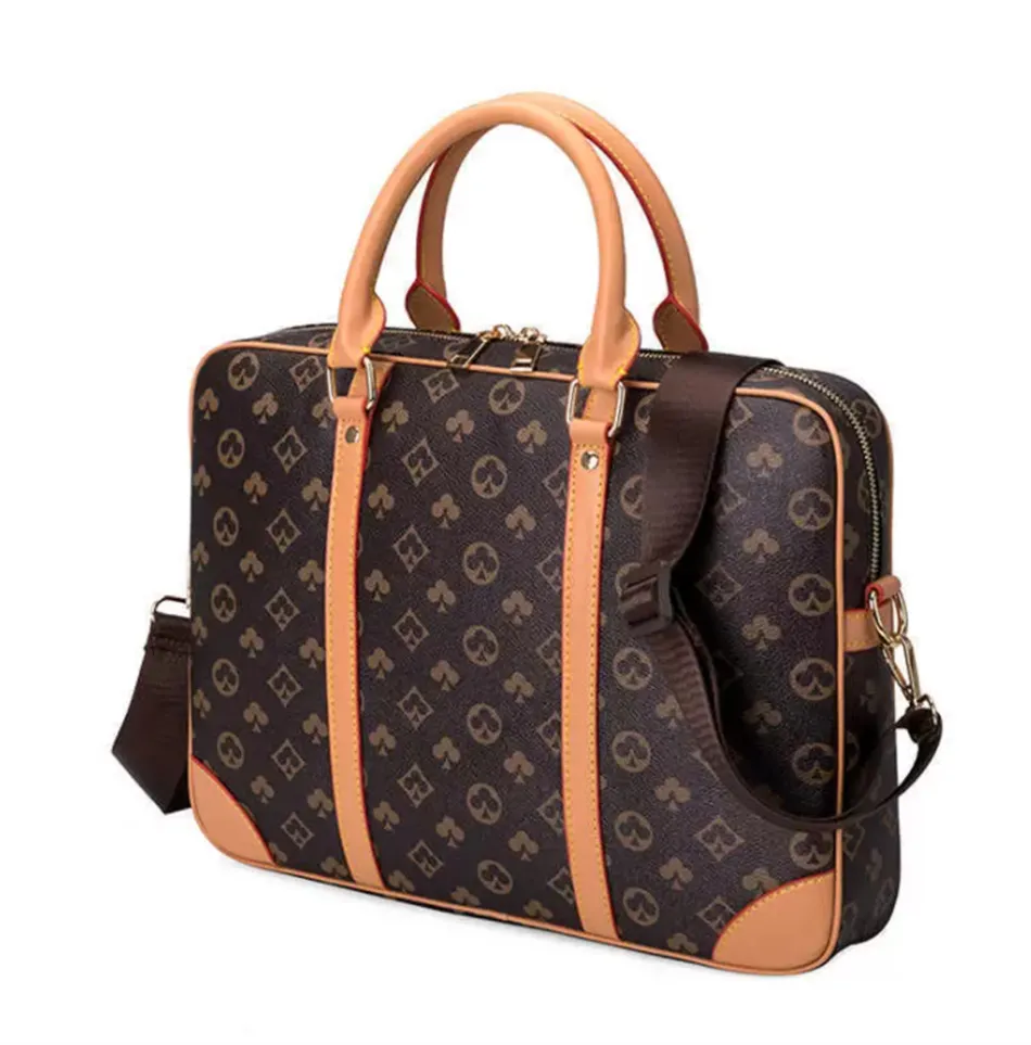 Men Shoulder Briefcase Leather Handbag Business Man Laptop Messenger Bags Travel With Dust Bag