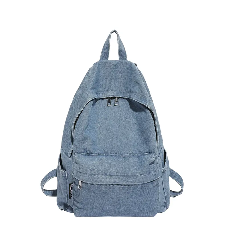 Casual Women’s Denim Solid-Color Backpack