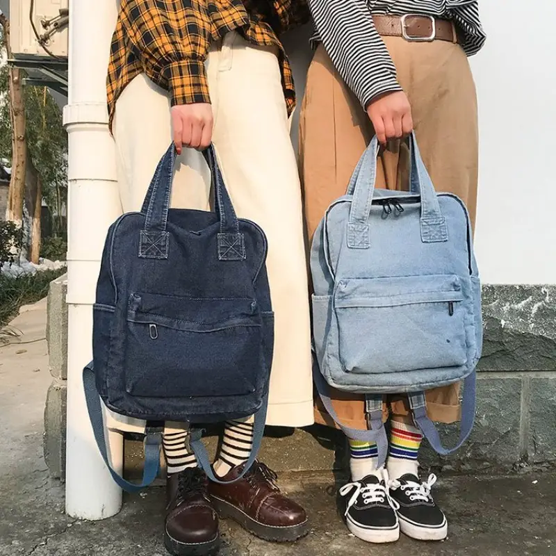 Fashion Denim Casual Backpack for Women