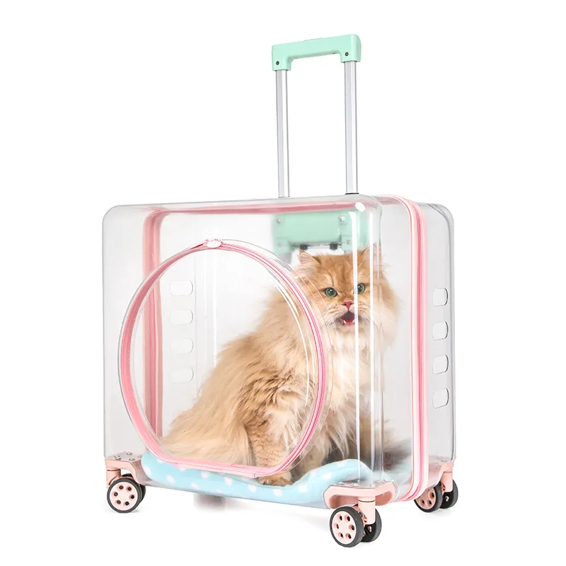 Cat Bag Portable Outdoor Large Capacity Pet Suitcase Small Dog Travel Bag Dog Cat Luggage Cart