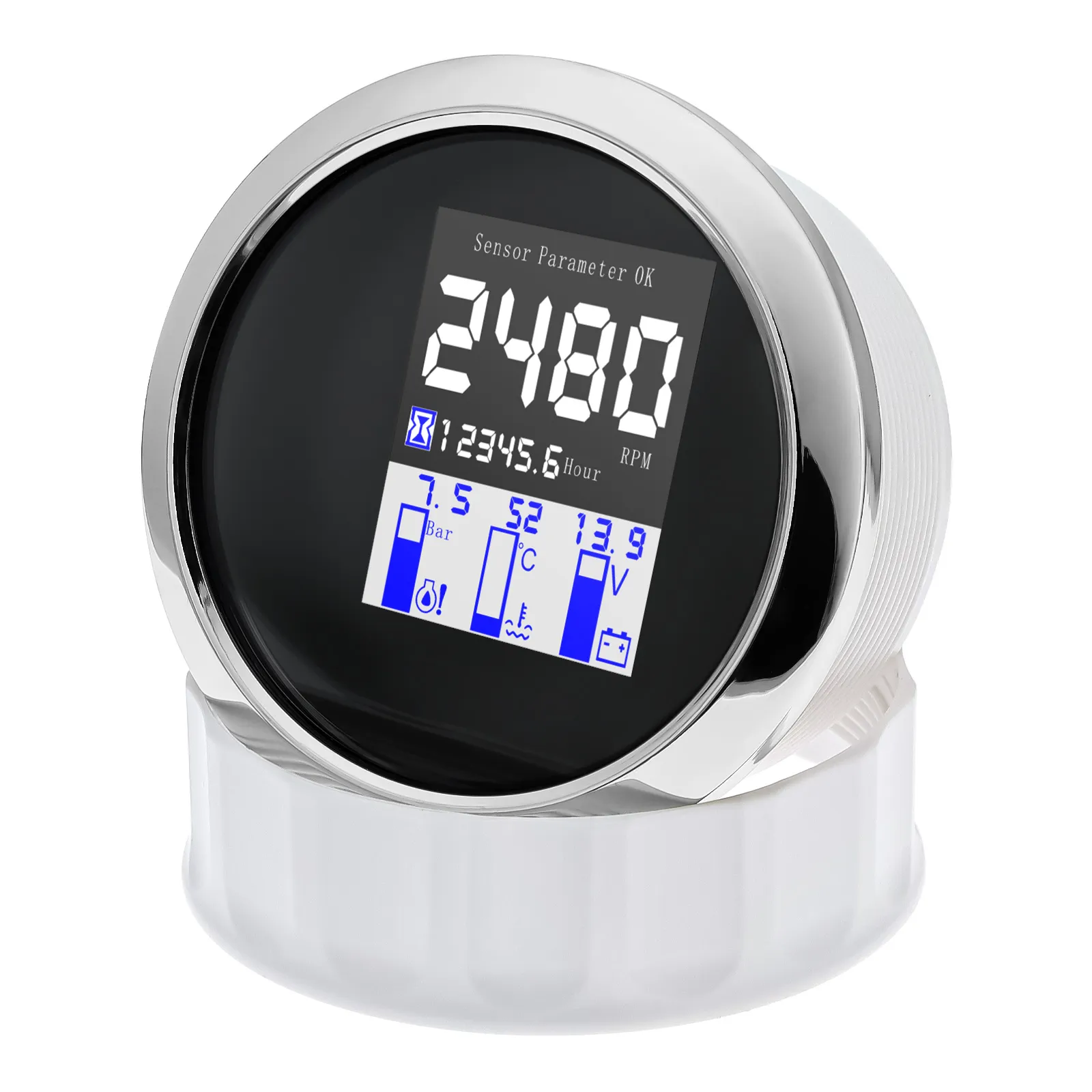 85mm Tachometer 2000 4 in 1 Multi-functional Digit...