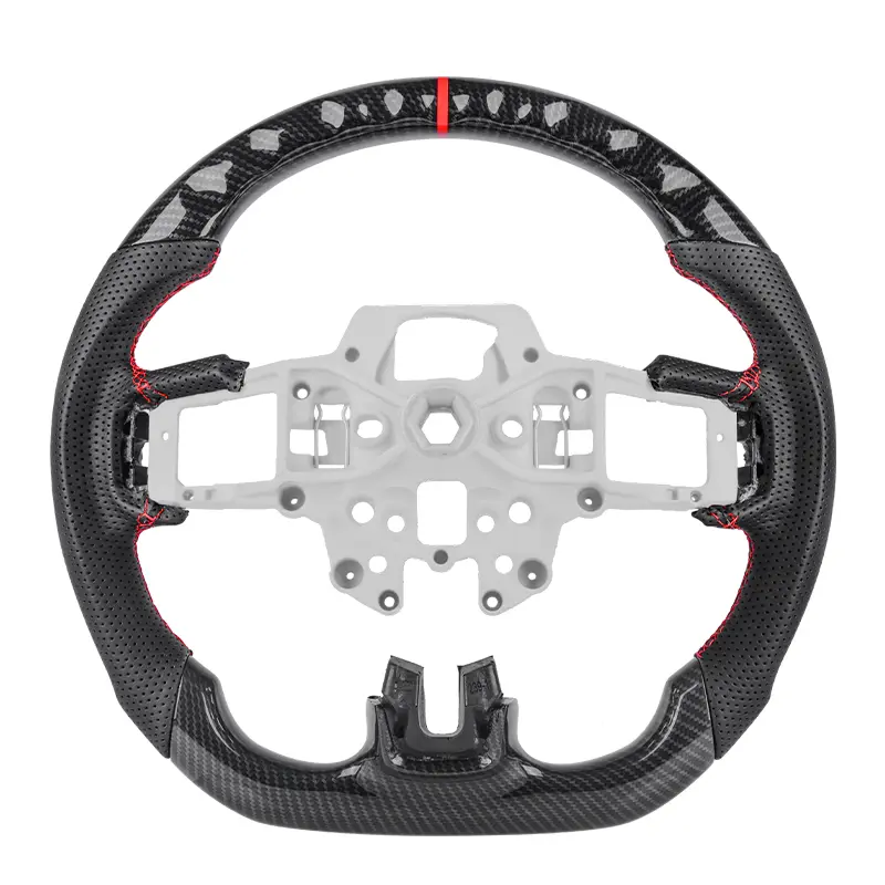 Water-Dipped Carbon Fiber Steering Wheel Perforated Leather Racing Steering Wheel Water-Dipped Carbon Fiber Steering Wheel Perforated Leather Racing Steering Wheel