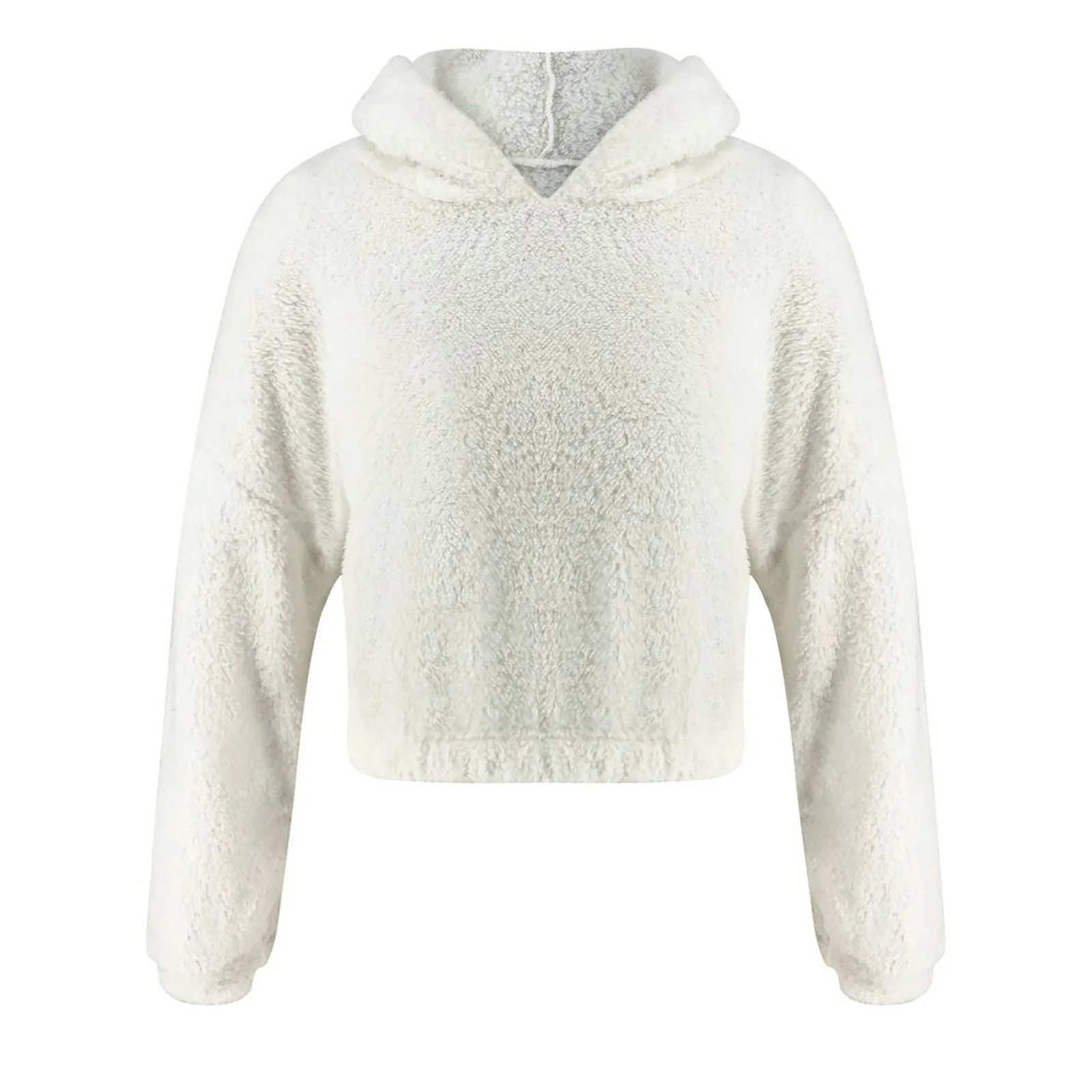 Women's Casual Pullover Sweatshirt Solid Color Fleece Top