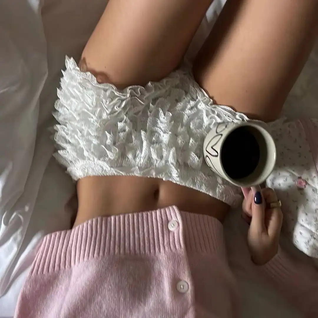 Women's Ruffle Lace Shorts Bow Pleated Bloomers Shorts