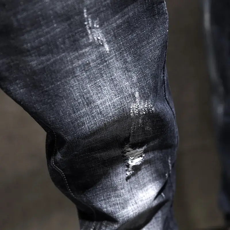 Men Jeans Long Pants Denim Pant Straight Trousers ...