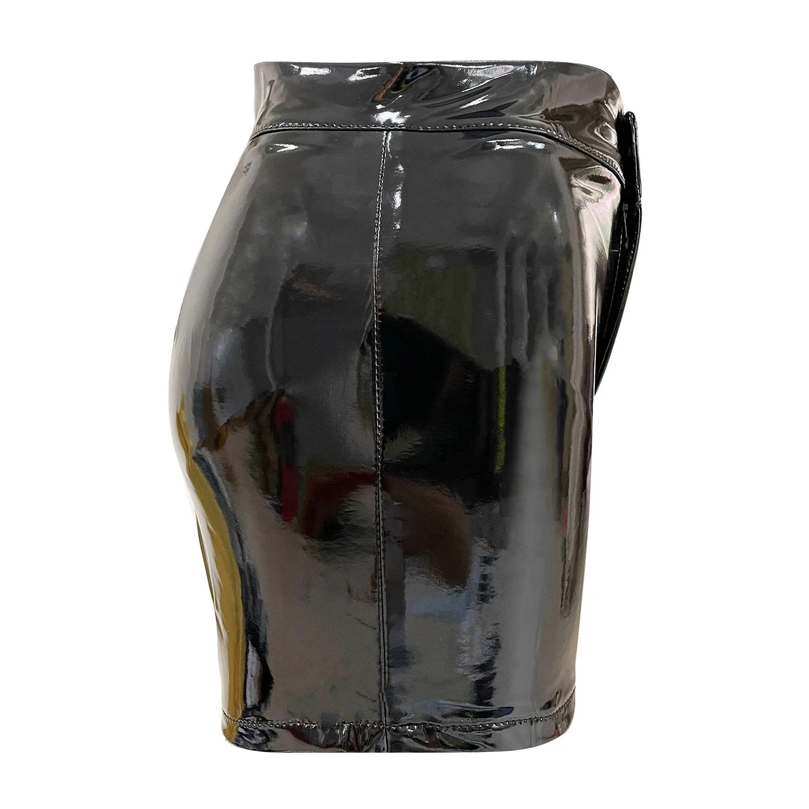 Women's Shiny Leather Shorts High Waist Elastic Tights Casual Hot Pants