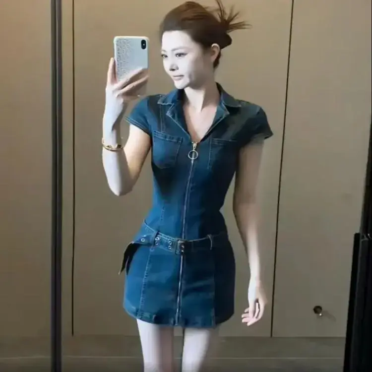 Retro Denim Dress Wo...