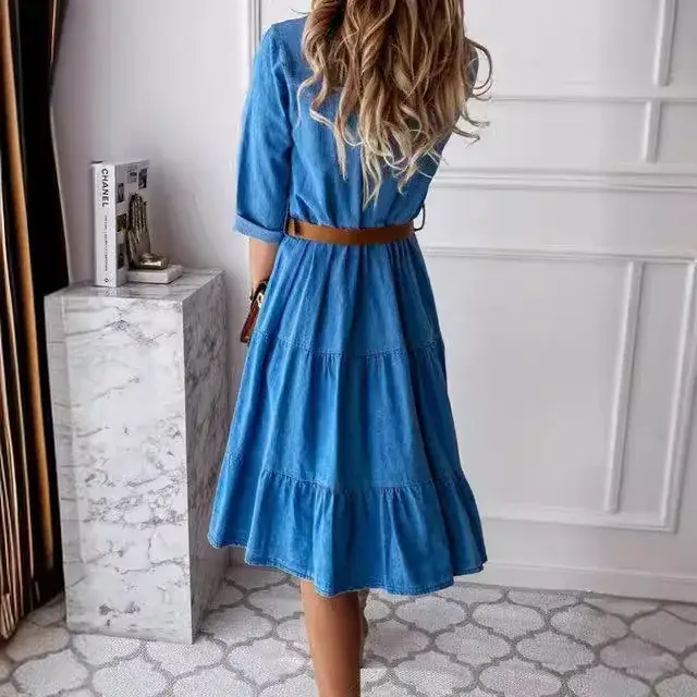 Denim Square Neck Pa...