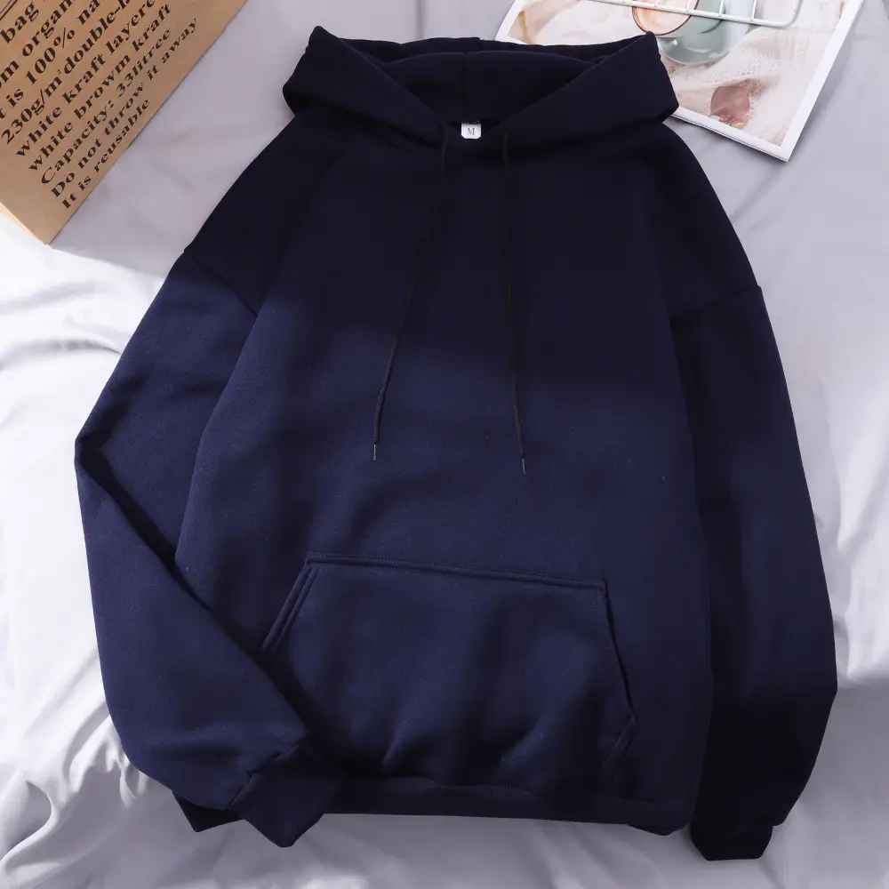 Fashion Men Hoodie Casual Hoodies Pullovers Sweatshirts Tops Solid Color Hooded Spring Autumn Warm Fleece Hoody