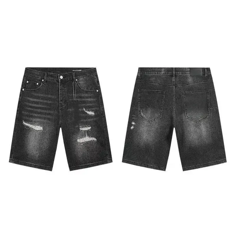 Men Short Jeans Trousers Men Jeans Shorts Casual Shorts Knee Lenght Jean Shorts Denim