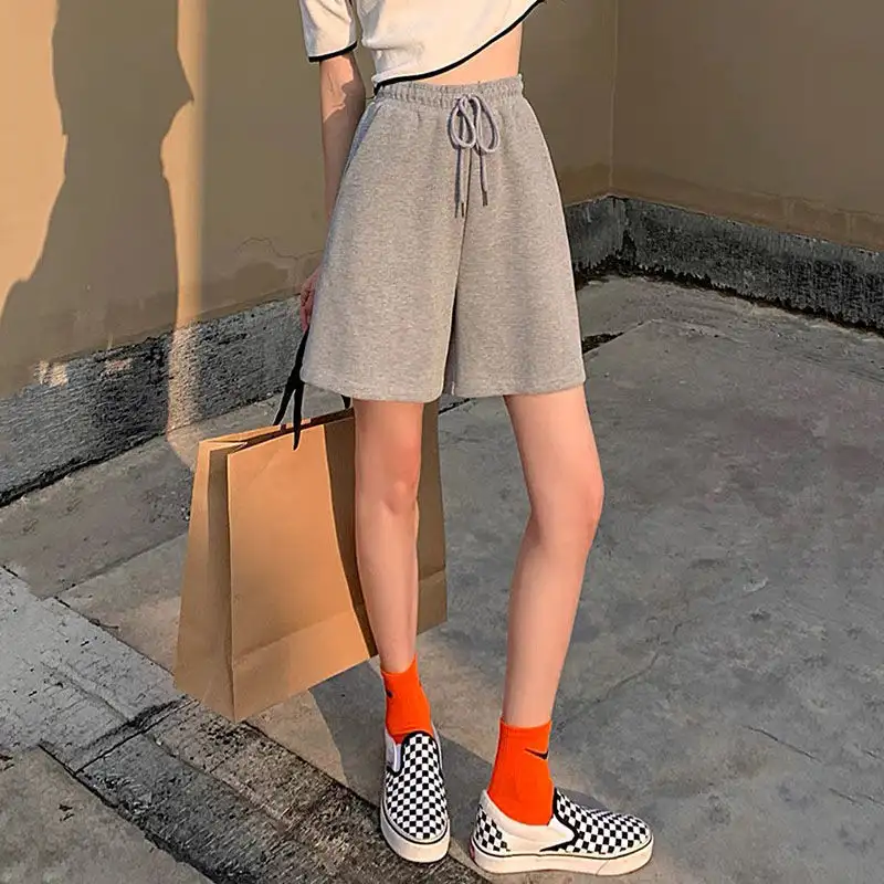 Women's Loose Casual Stretch Shorts Fashionable Versatile Wide-Leg Sports Shorts