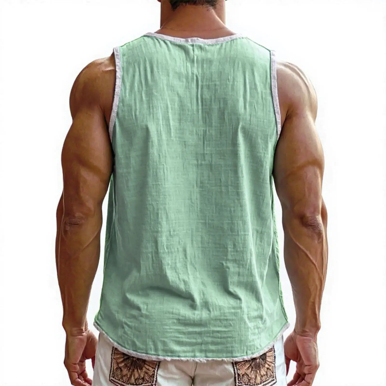 Men's Sleeveless Vest Tank Tops Collar Half-Open Daily Wear Trend