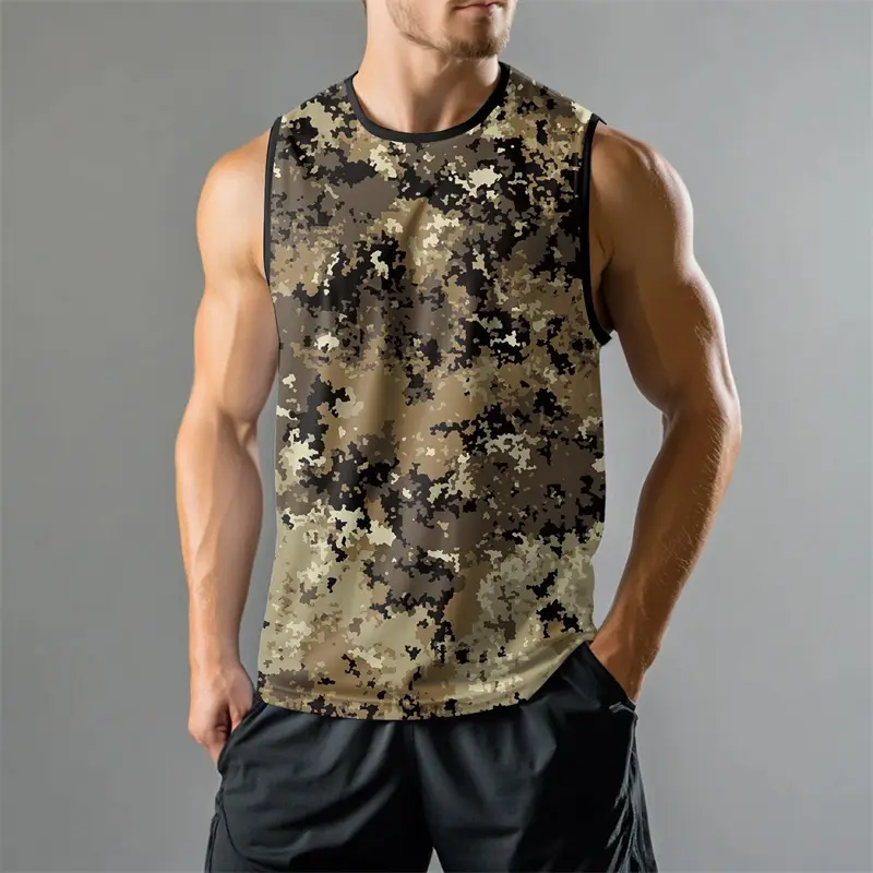 Gym Tank Top For Men Daily Casual Fashion Sleeveless Top Loose Breathable Fitness Loose
