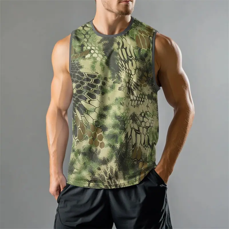 Gym Tank Top For Men Daily Casual Fashion Sleeveless Top Loose Breathable Fitness Loose