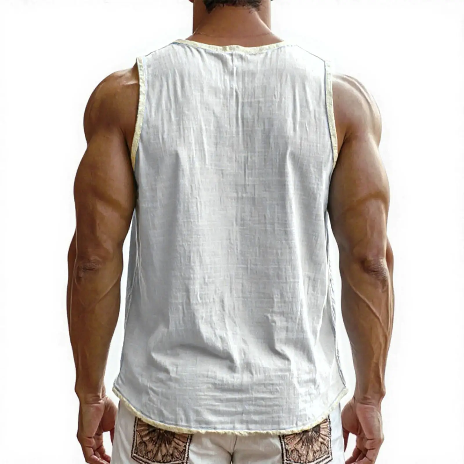 Men's Sleeveless Vest Tank Tops Collar Half-Open Daily Wear Trend