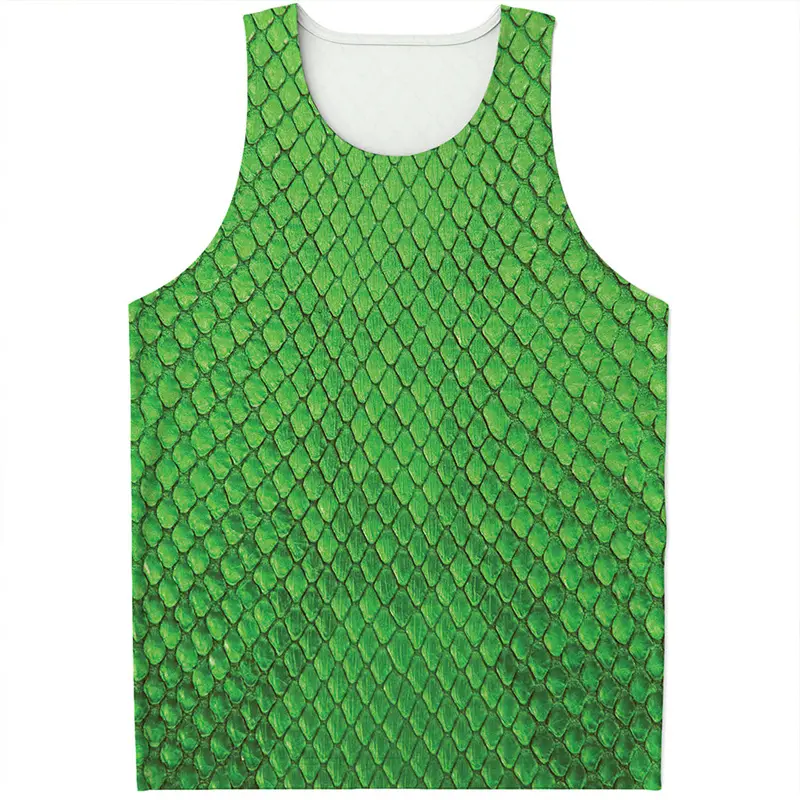 Punk Snake Skin Graphic Tank Tops Men Sleeveless V...