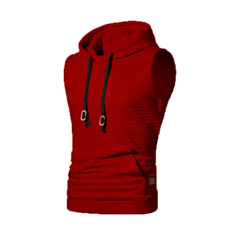 Fashion Zipper Cardigan Sweater Men Sleeveless Hoo...