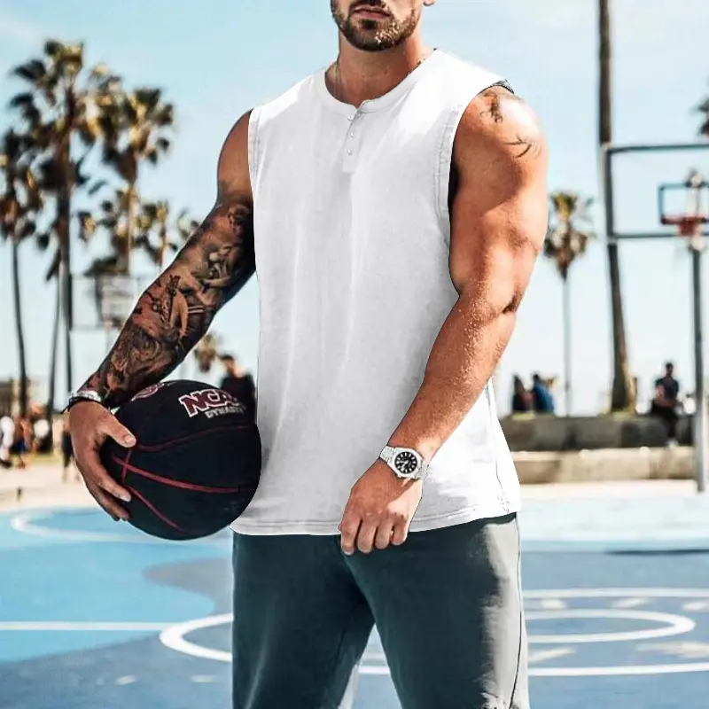 Men Athletic SleevelessTank Top Slim Fit Muscle-Hugging Perfect For Gym