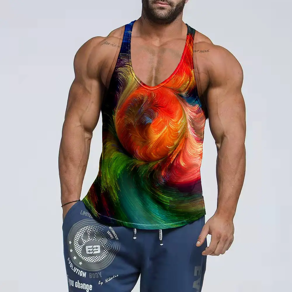 Men's Tank Top Fashion Cool Gym Vest Men's Popular Fitness Sleeveless