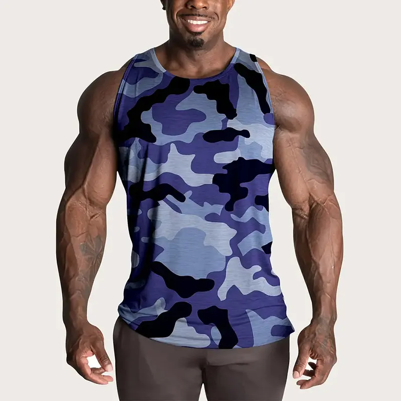 Fitness Vest For Muscle Man Breathable Quick Dry Camo Sleeveless Daily Casual Tank Top