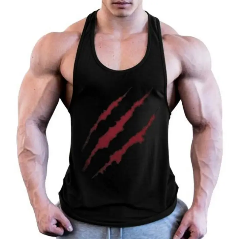 3D Printed Cool Claw Traces Tank Tops For Men Fashion Colorful Sports Pattern Tees Loose Street Round Neck Vest Tops