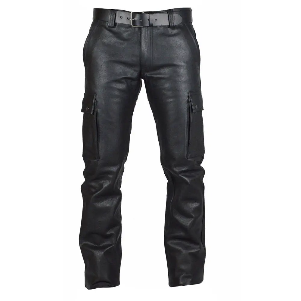 Men Pants PU Leather Party Pants Fit Elastic Goth ...