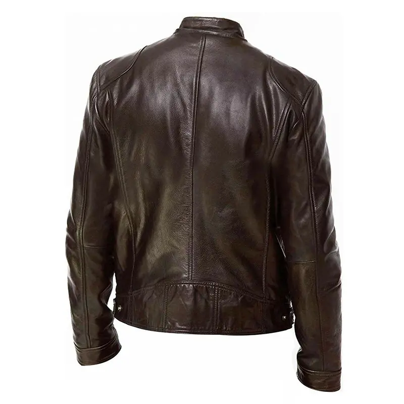 Motorcycle Leather Jacket Men's Casual Fashion Motorcycle Jacket Slim Lapel Leather Jacket