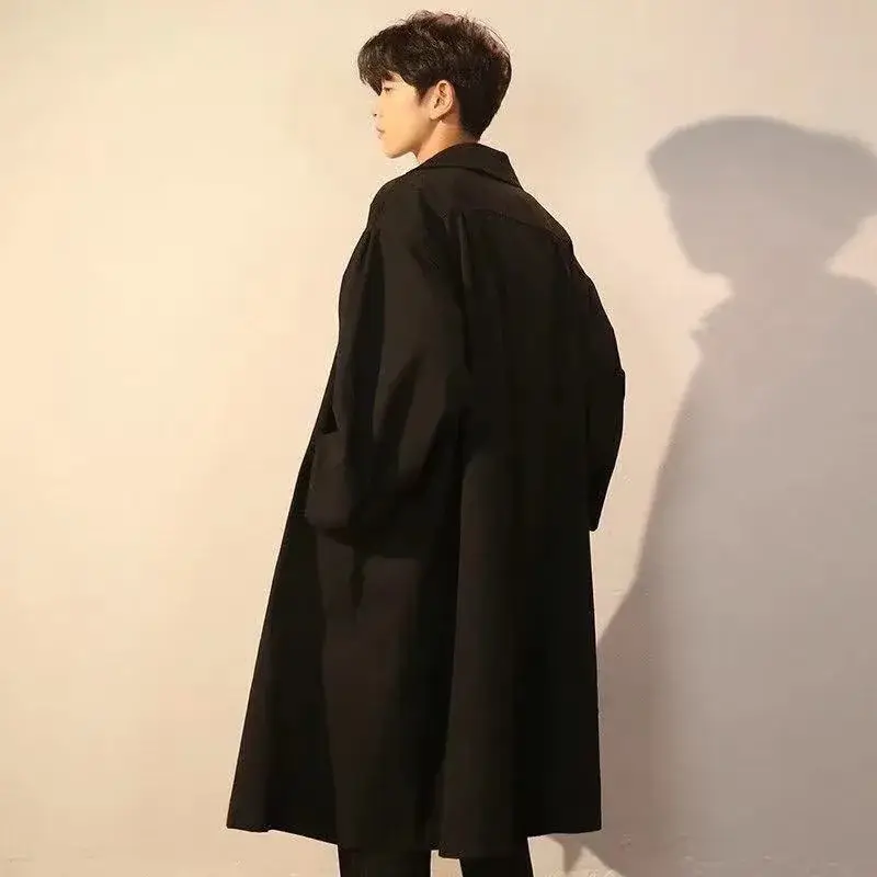 Men's Trench Coat Men's Overcoat Jacket Version Wi...