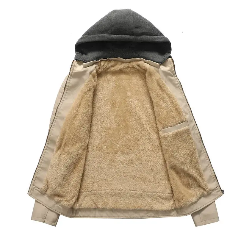 Men's Leather Jacket Hooded Leather Jacket Men's Casual Style Jacket