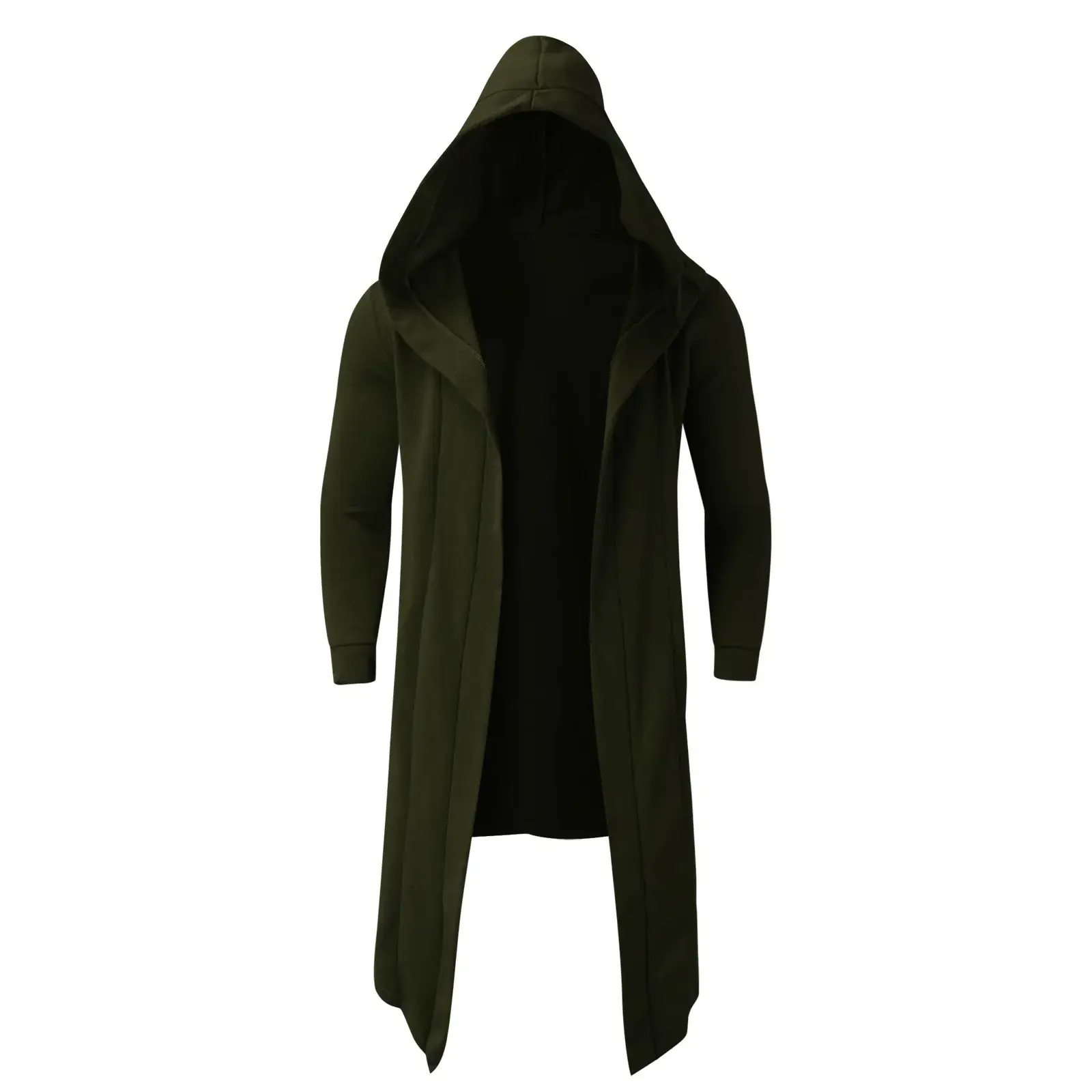 Men's Hooded Long Trench Coat Casual Fashion Style