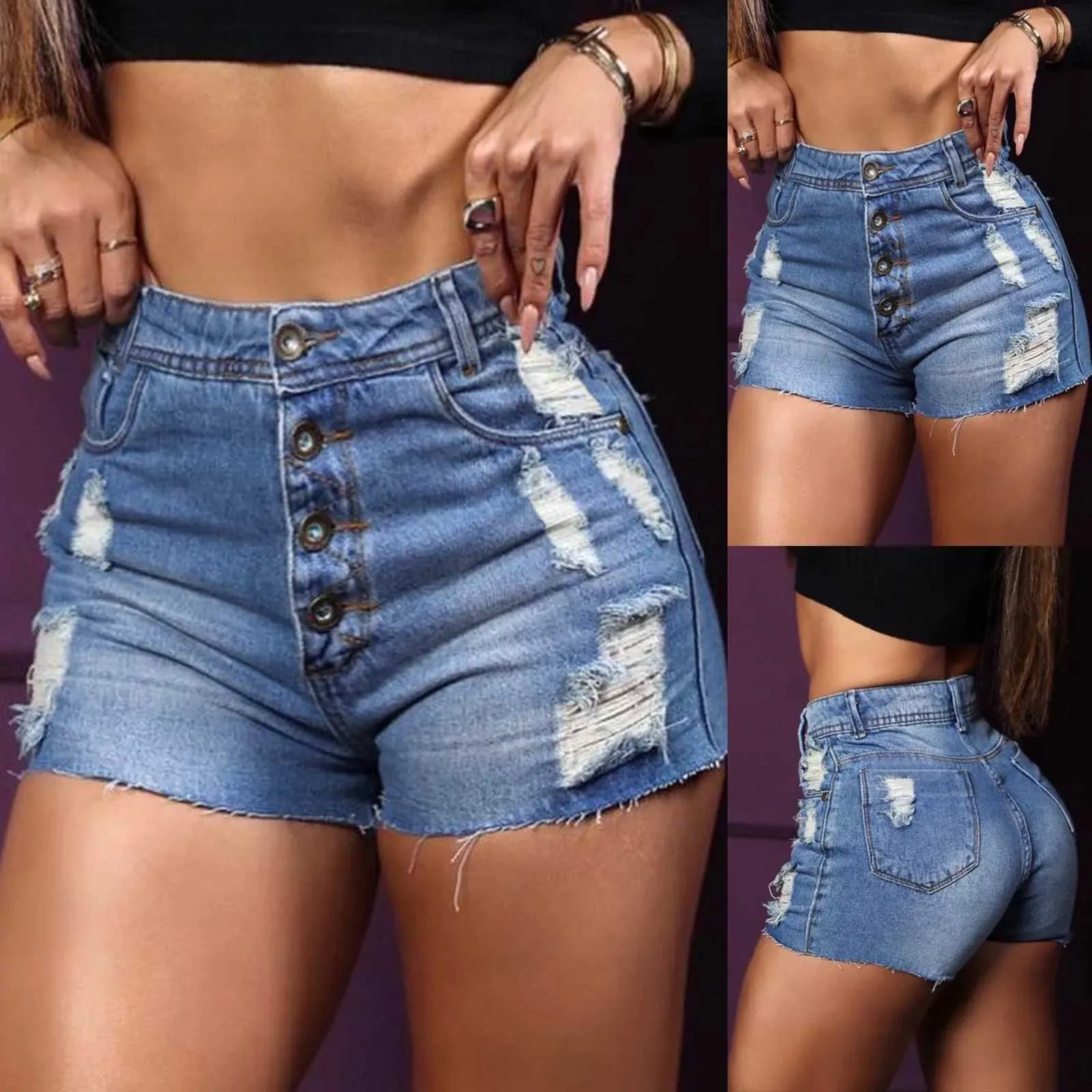Women's Dressy Casual Denim Shorts - Edged Stylish...