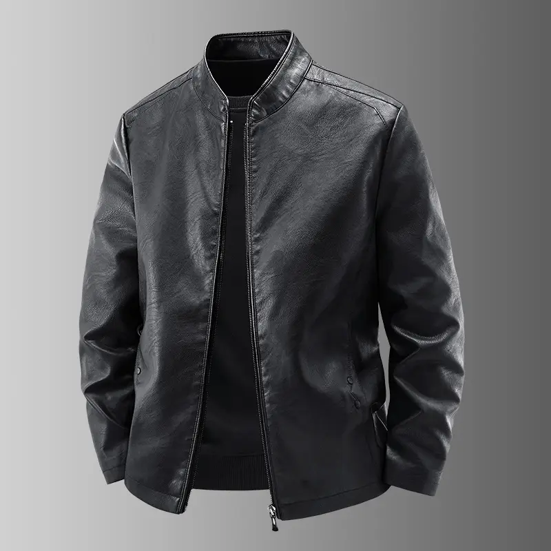 Men's Leather Jacket Motorcycle Jacket Fashion Men's PU Retro Leather Jacket