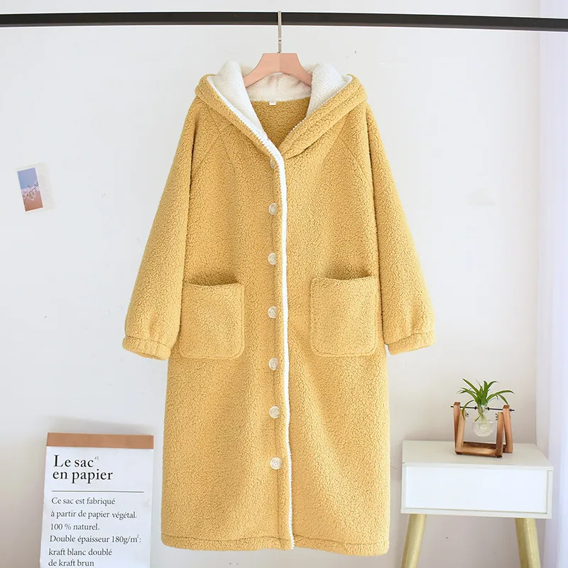 Nightgown Sleepwear Warm Fleece Thickened Bathrobe...